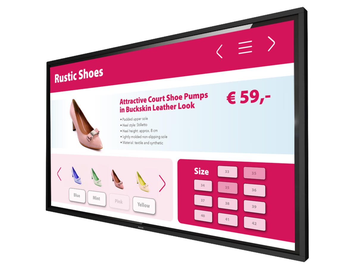 4K Ultra HD Monitor mit Touchscreen Philips 55BDL3452T 55" Videowall Digital Signage IPS