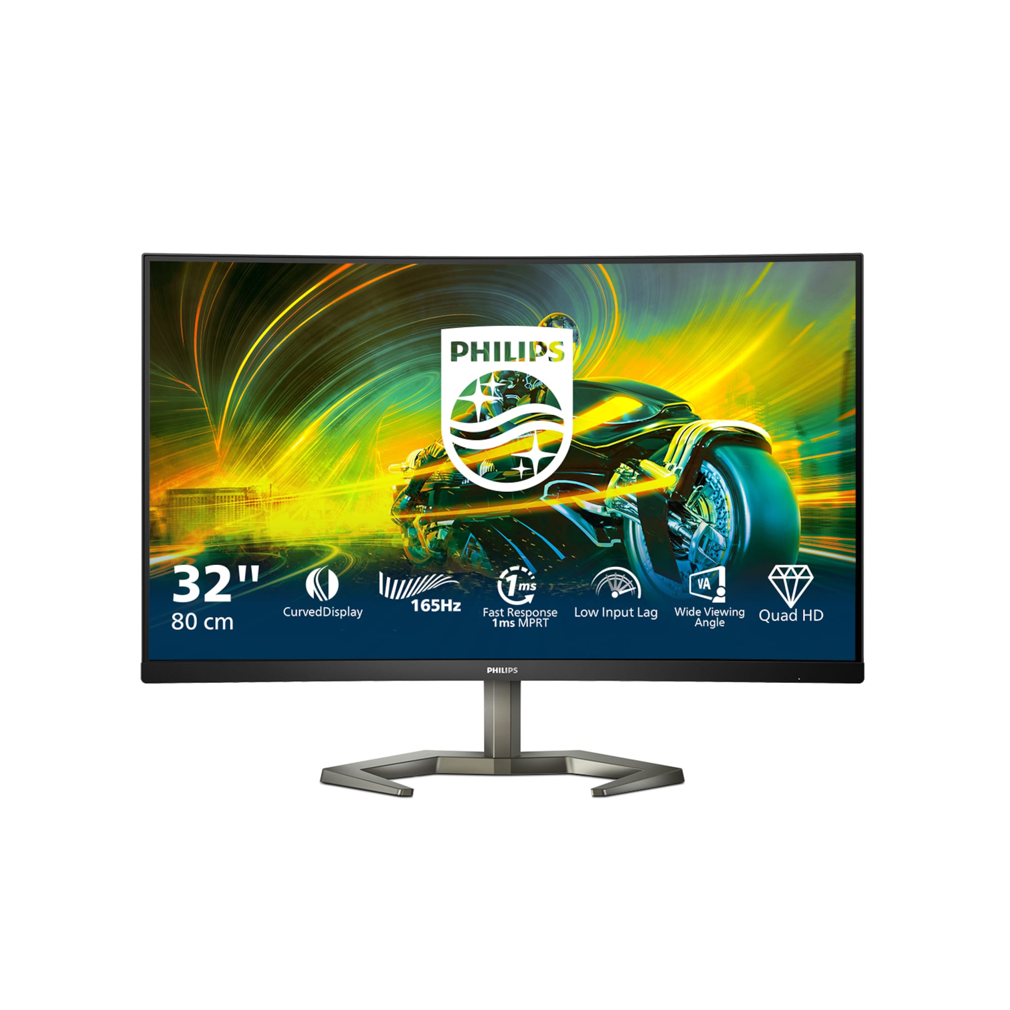 Curved WQHD Gaming Monitor Philips 32M1C5500VL 32" HDR10 VA LCD Flicker free Curved