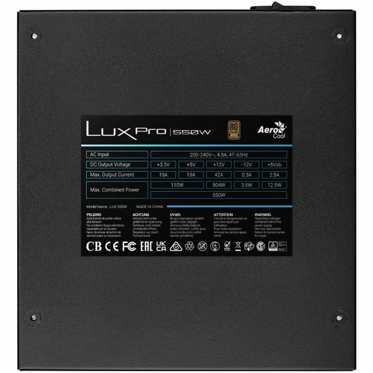 Stromquelle Aerocool LUXPRO550 ATX 550 W 80 Plus Bronze