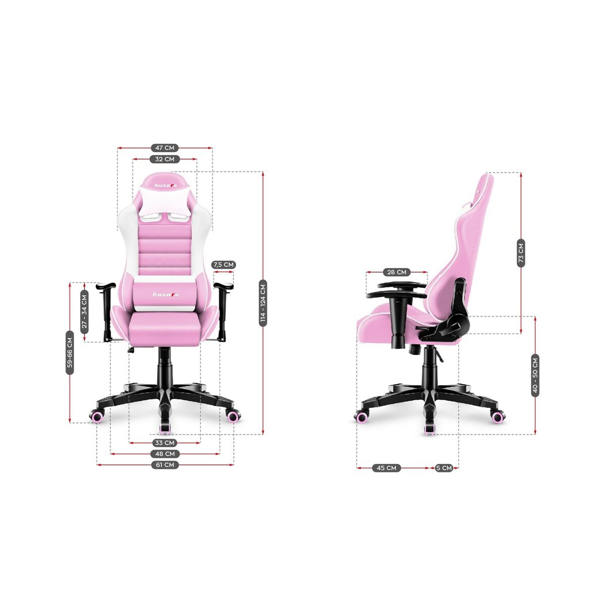 Gaming-Stuhl Huzaro HZ-Ranger 6.0 Pink Weiß