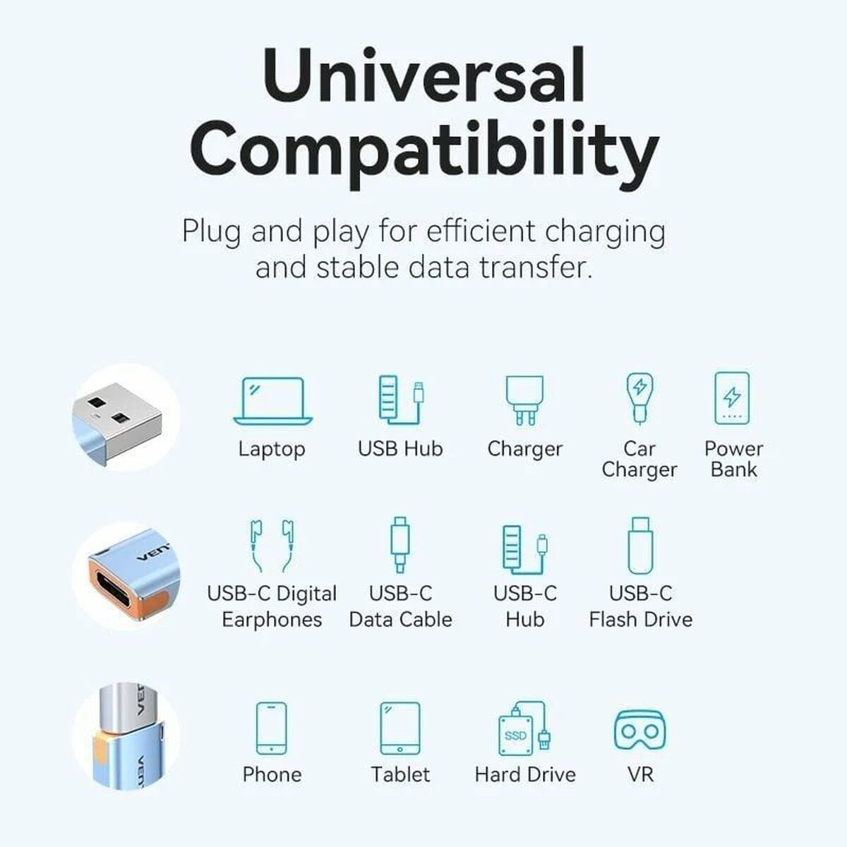 Adapter USB und USB-C Vention CUAH0