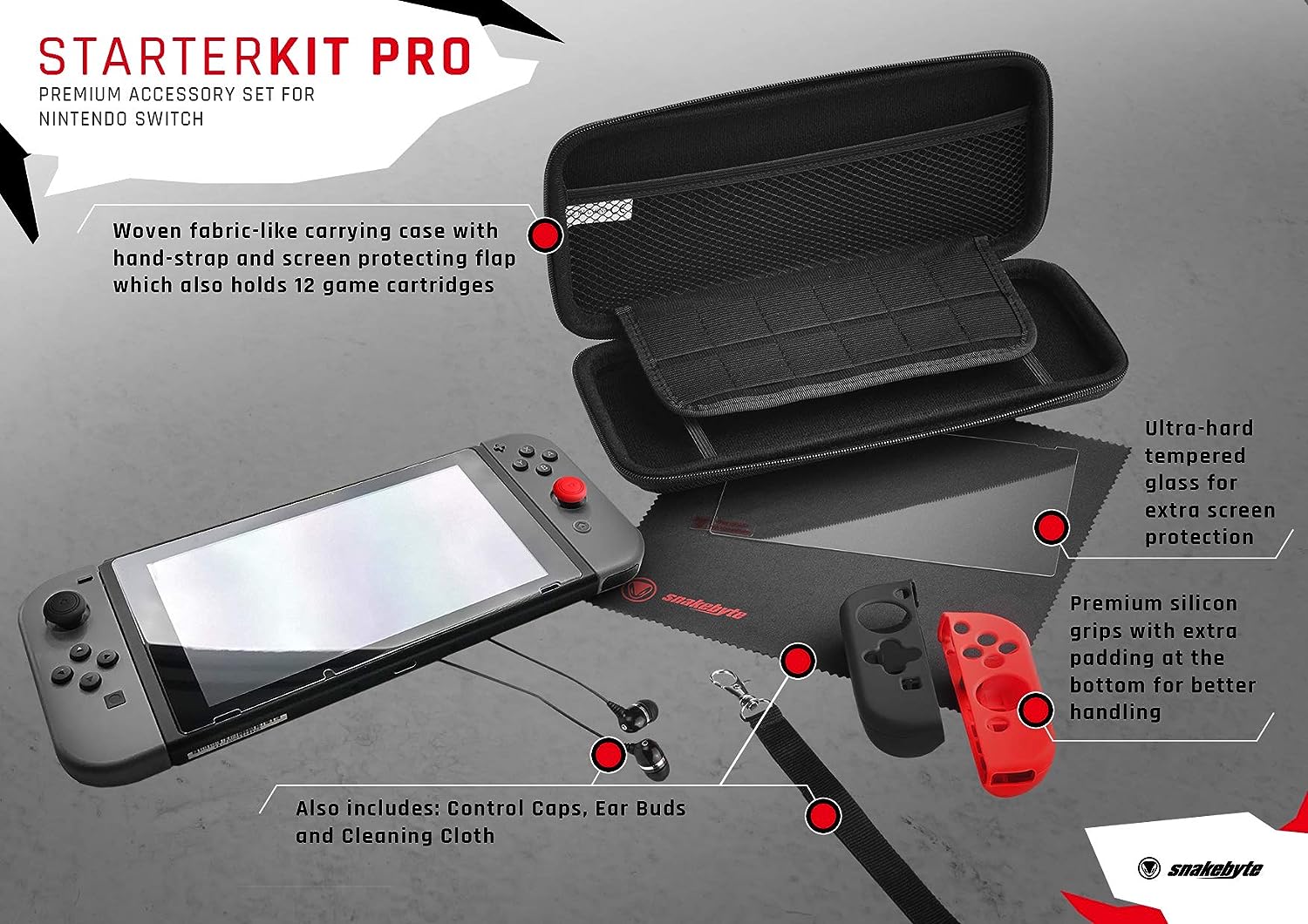 Zuberhör Set für Nintendo Switch Snakebyte Nintendo Switch Starter Kit Pro