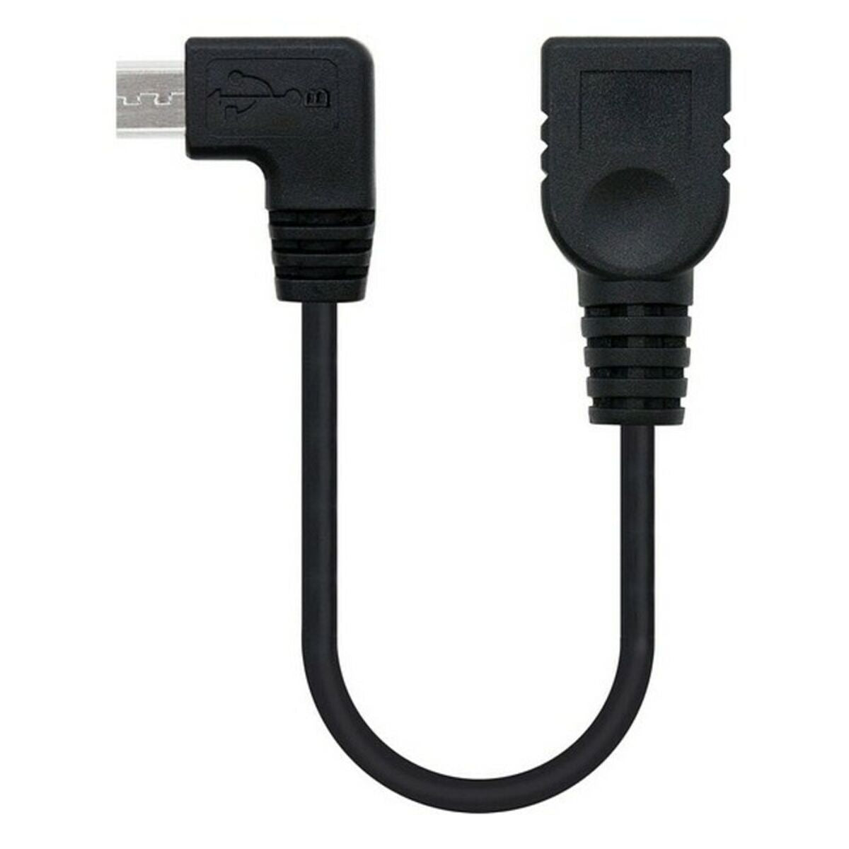 USB 2.0 A zu USB-B-Kabel NANOCABLE CABLE USB 2.0 OTG ACODADO, TIPO MICRO B/M-A/H, NEGRO, 15 CM 15 cm Schwarz Stecker/Steckdose