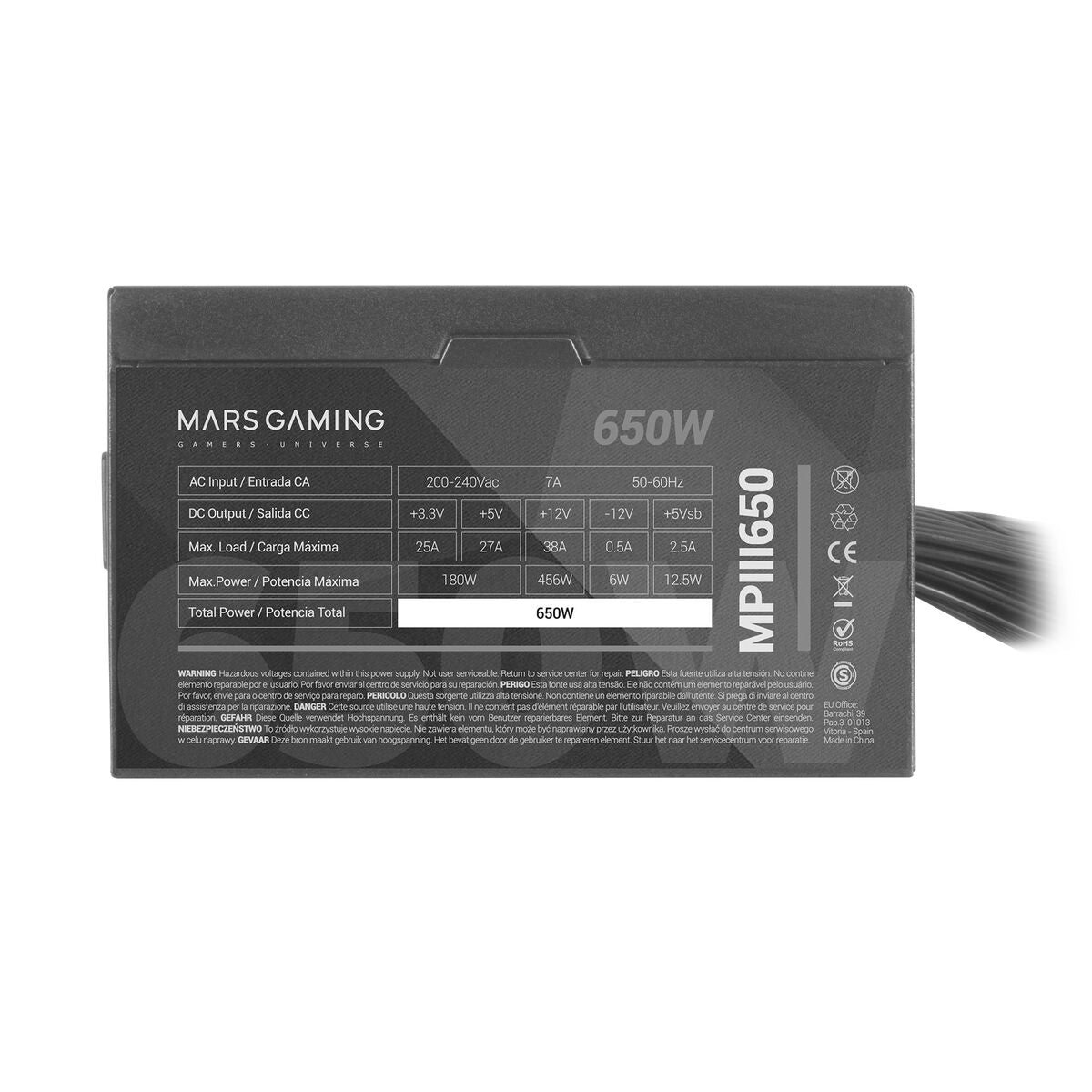 Stromquelle Mars Gaming MPIII650 650 W 6 W CE - RoHS