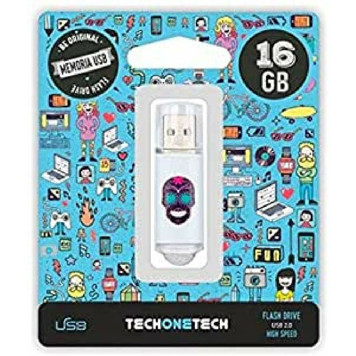 USB Pendrive Tech One Tech Tech Calavera Maya 16 GB