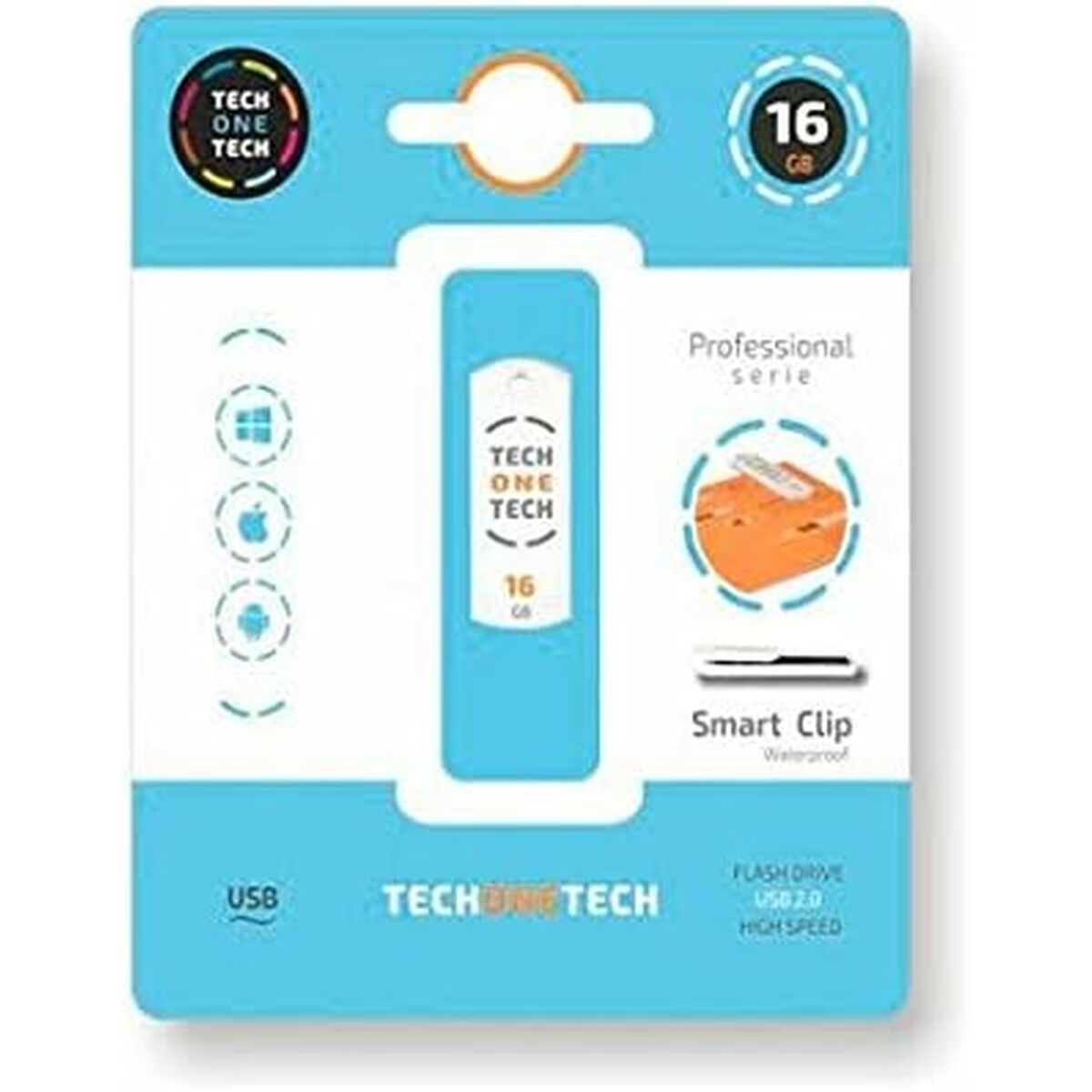 USB Pendrive Tech One Tech Pro Smart Clip 16 GB