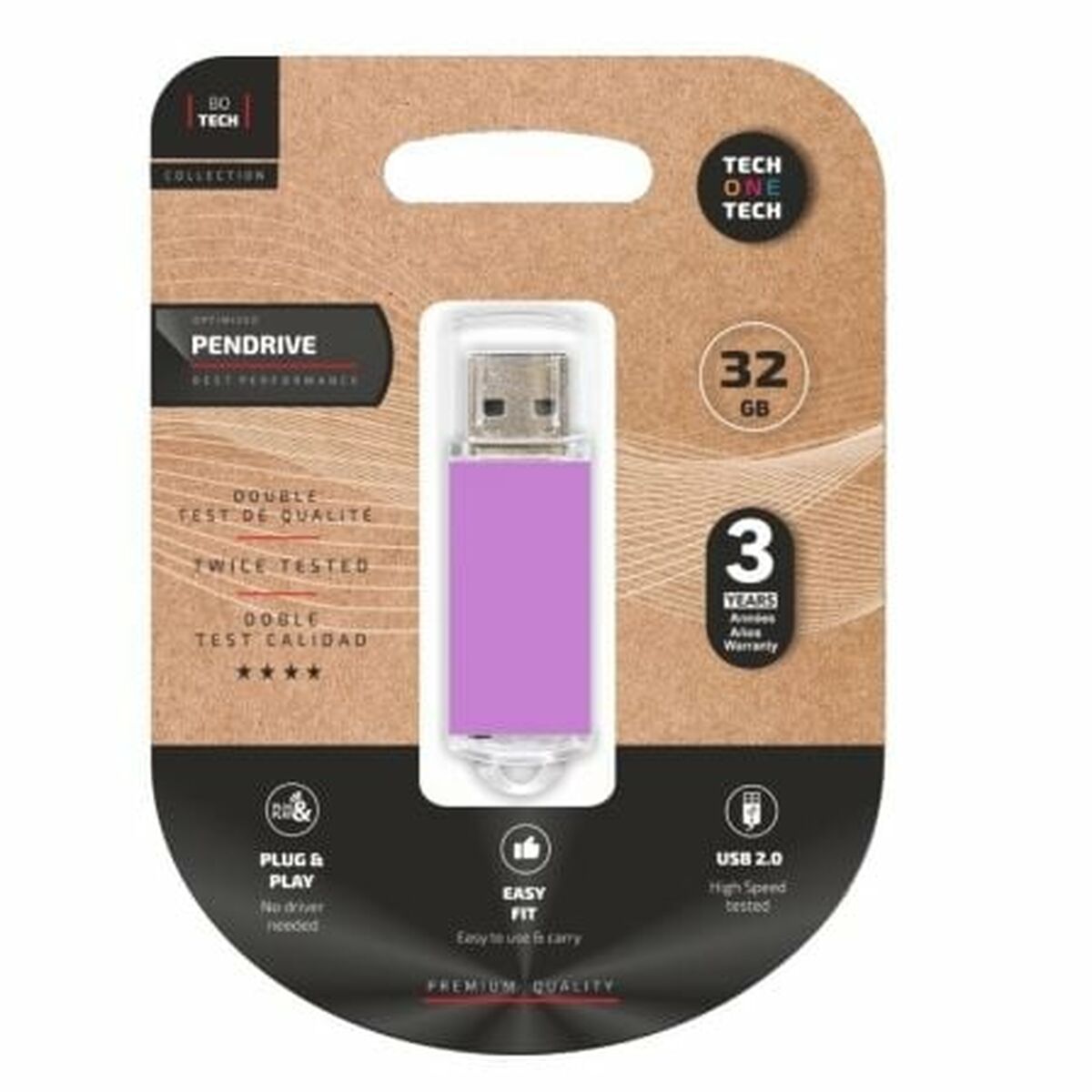 USB Pendrive Tech One Tech TEC3009-32 Purpur 32 GB