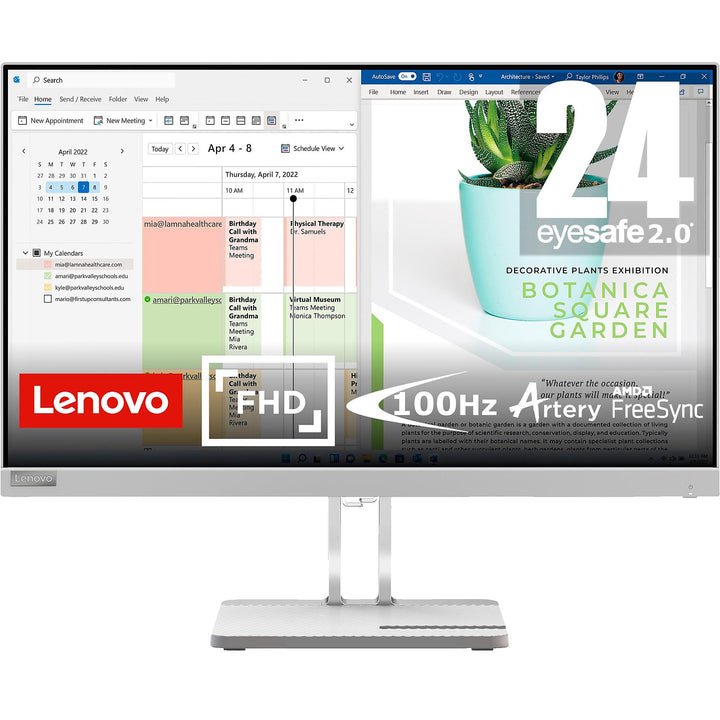 Full HD Monitor Lenovo L24e-40 23.8" Grau 100Hz LED IPS VA