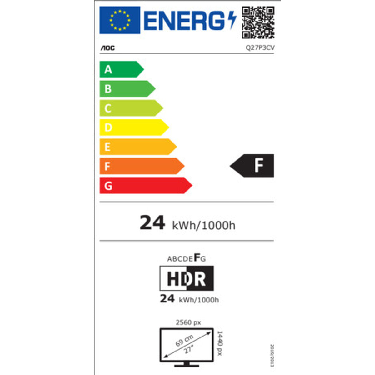 WQHD Monitor AOC Q27P3CV 27"