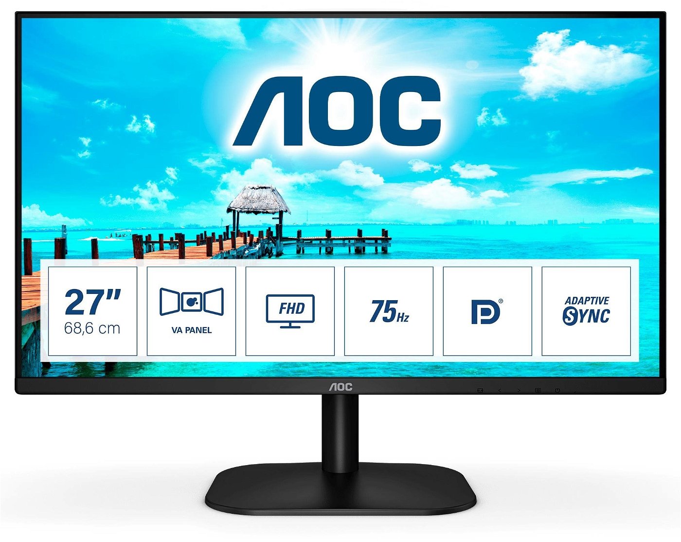 Monitor AOC 27B2QAM 27" LED VA flicker free 75 Hz