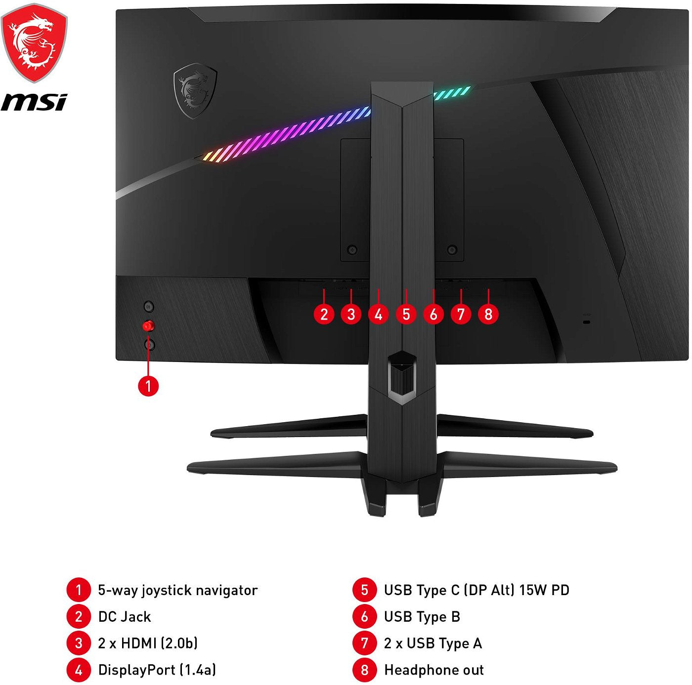 Curved WQHD Gaming Monitor MSI MAG 275CQRXF 27" 240Hz 1ms Curved