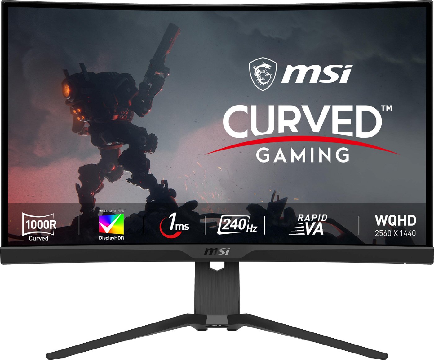 Curved WQHD Gaming Monitor MSI MAG 275CQRXF 27" 240Hz 1ms Curved