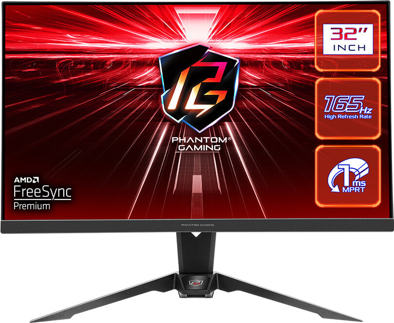 WQHD Gaming Monitor ASRock Phantom Gaming PG32QF2B 32" 165Hz 1ms VA AMD FreeSync Flicker free