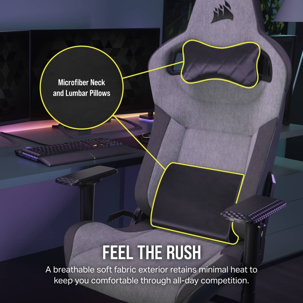 Gaming chair Corsair T3 Rush anthracite