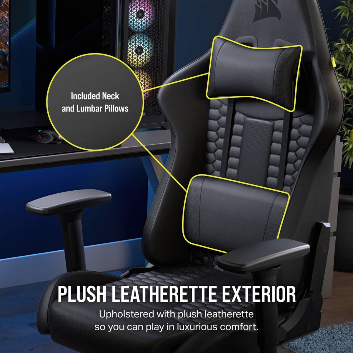 Gaming chair Corsair TC100 Relaxed imitation leather black