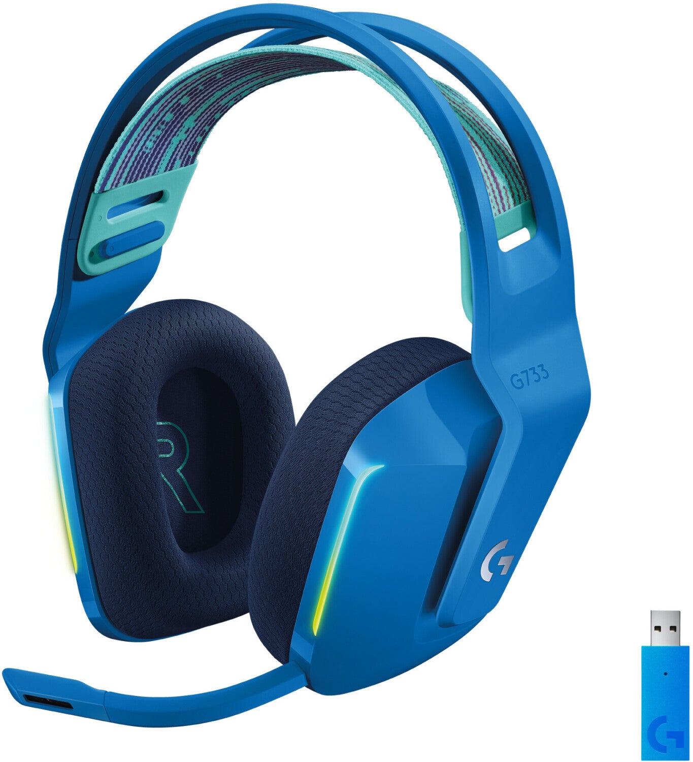 Wireless gaming headset with microphone Logitech G733 blue