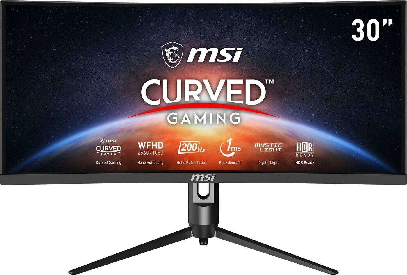 Curved UWFHD Gaming Monitor MSI Optix MAG301CR2 30" 200Hz 1ms Gekrümmt