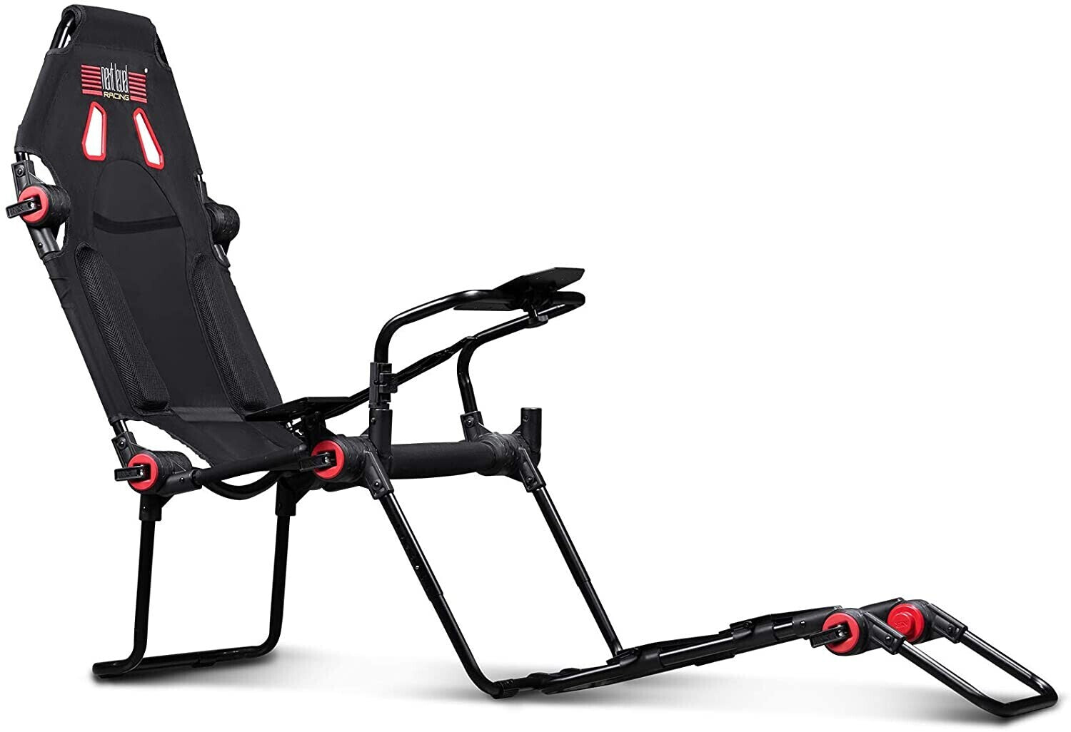 Faltbarer Gaming Stuhl mit Lenkradhalter, Pedalhalter und Schalthebel Halterung Next Level Racing F-GT Lite Schwarz (75 x 175 x 127 cm)