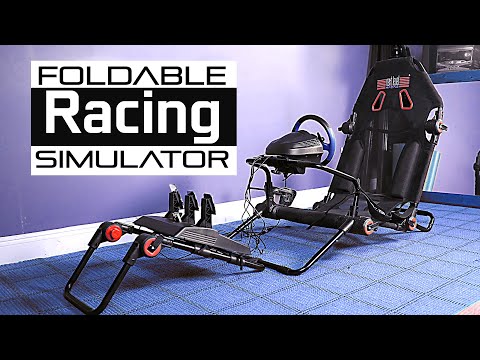 Faltbarer Gaming Stuhl mit Lenkradhalter, Pedalhalter und Schalthebel Halterung Next Level Racing F-GT Lite Schwarz (75 x 175 x 127 cm)