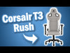 Load and play video in Gallery viewer, Gaming chair Corsair T3 Rush grey/white