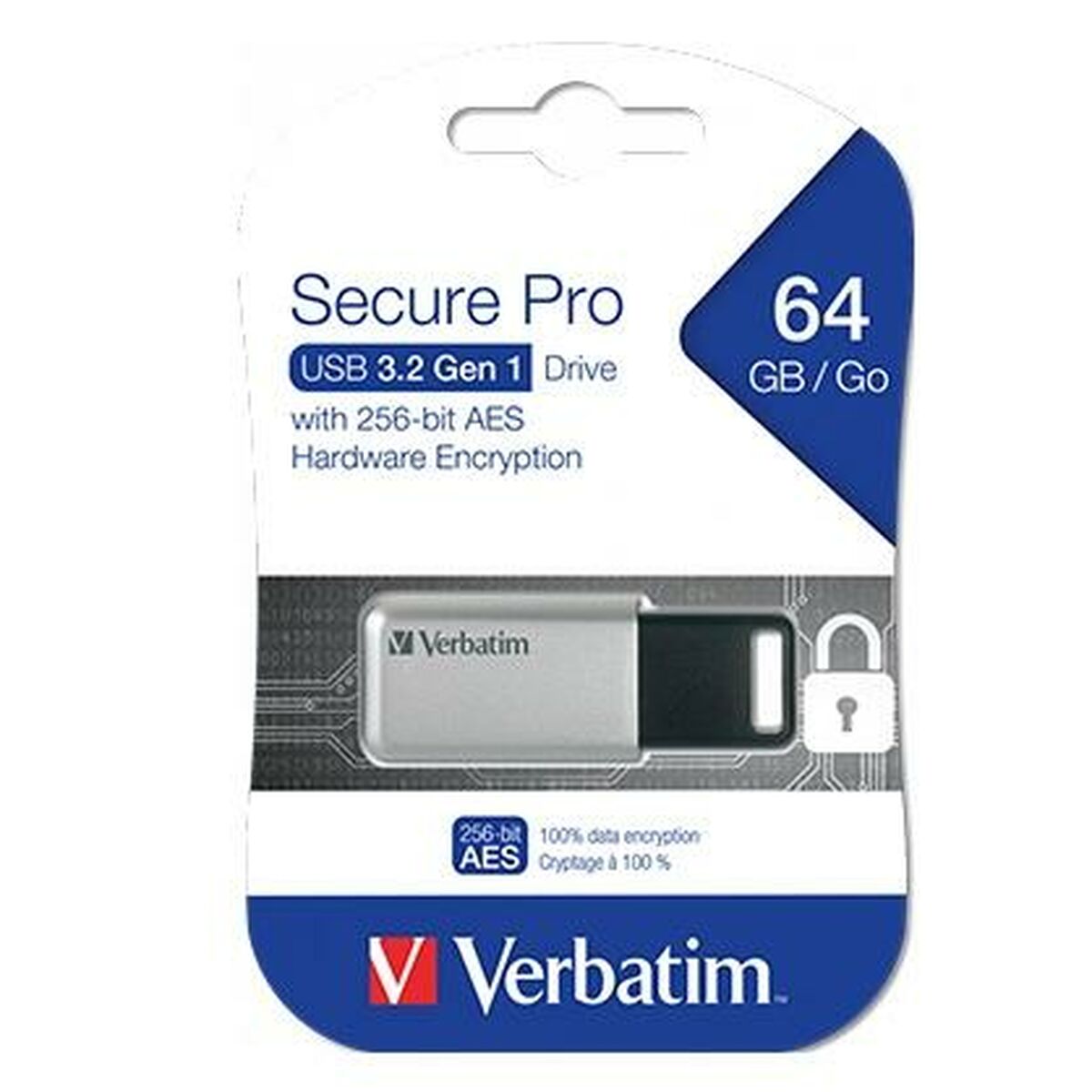 USB Pendrive Verbatim Secure Pro 64GB Black