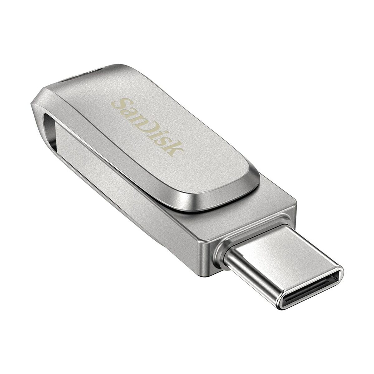 USB Pendrive SanDisk Ultra Dual Drive Luxe Silberfarben Stahl 256 GB