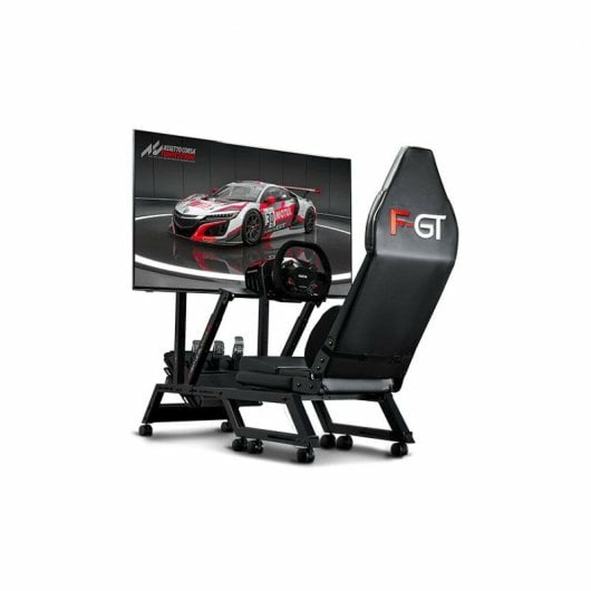 Gaming Stuhl für Rennspiele mit Lenkradhalterung und Pedalhalterung Next Level Racing F-GT Formula and GT Simulator Cockpit