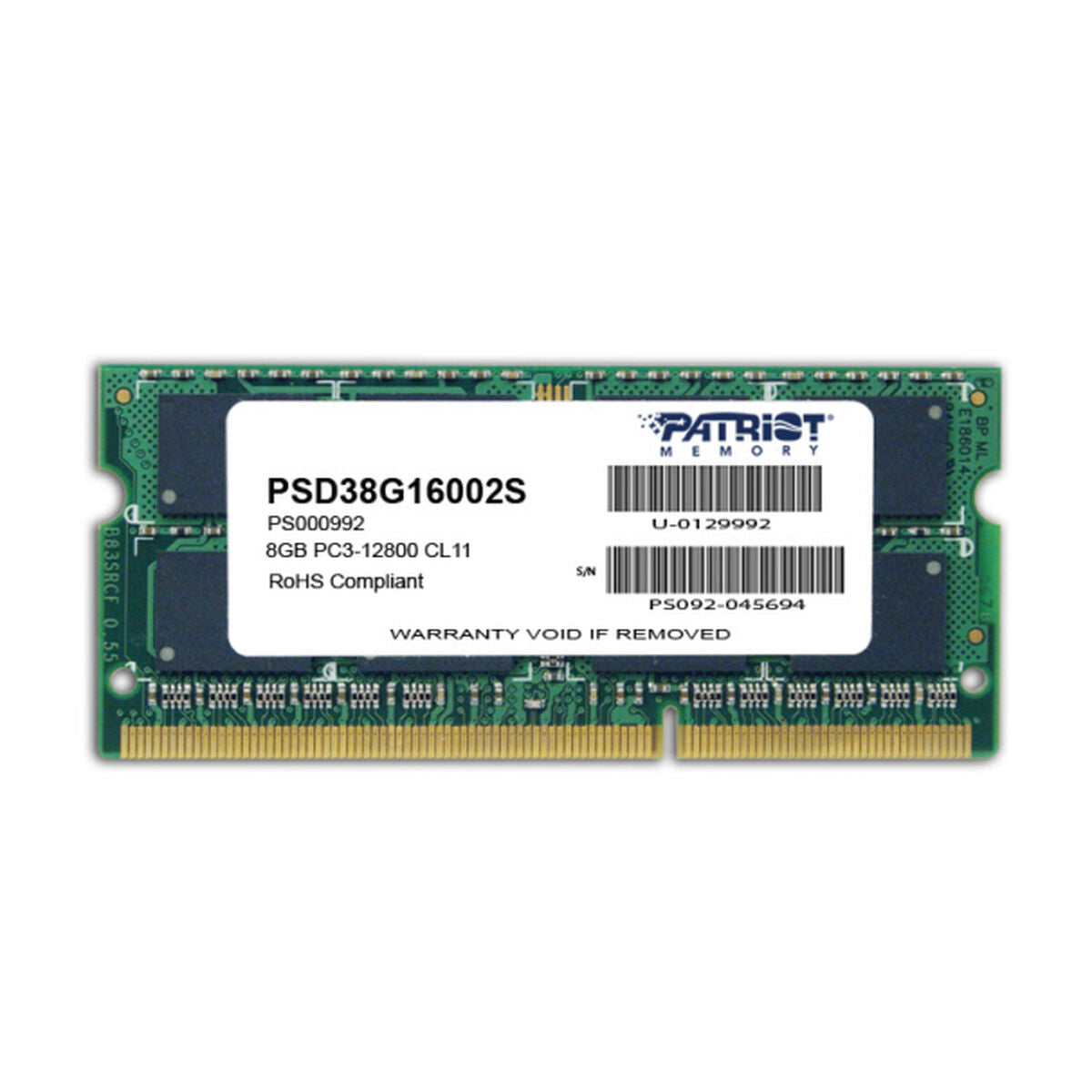 RAM Speicher Patriot Memory 8GB PC3-12800 CL11 8 GB