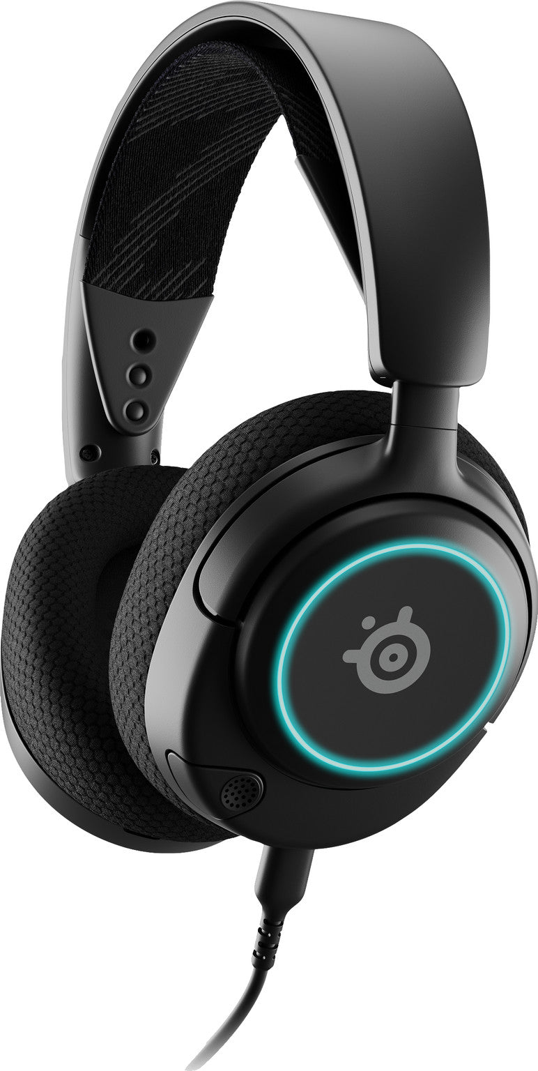 Kabelgebundenes Gaming Headset mit Mikrofon und Beleuchtung SteelSeries Arctis Nova 3 Schwarz