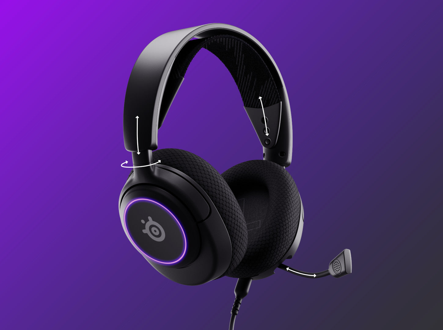 Kabelgebundenes Gaming Headset mit Mikrofon und Beleuchtung SteelSeries Arctis Nova 3 Schwarz