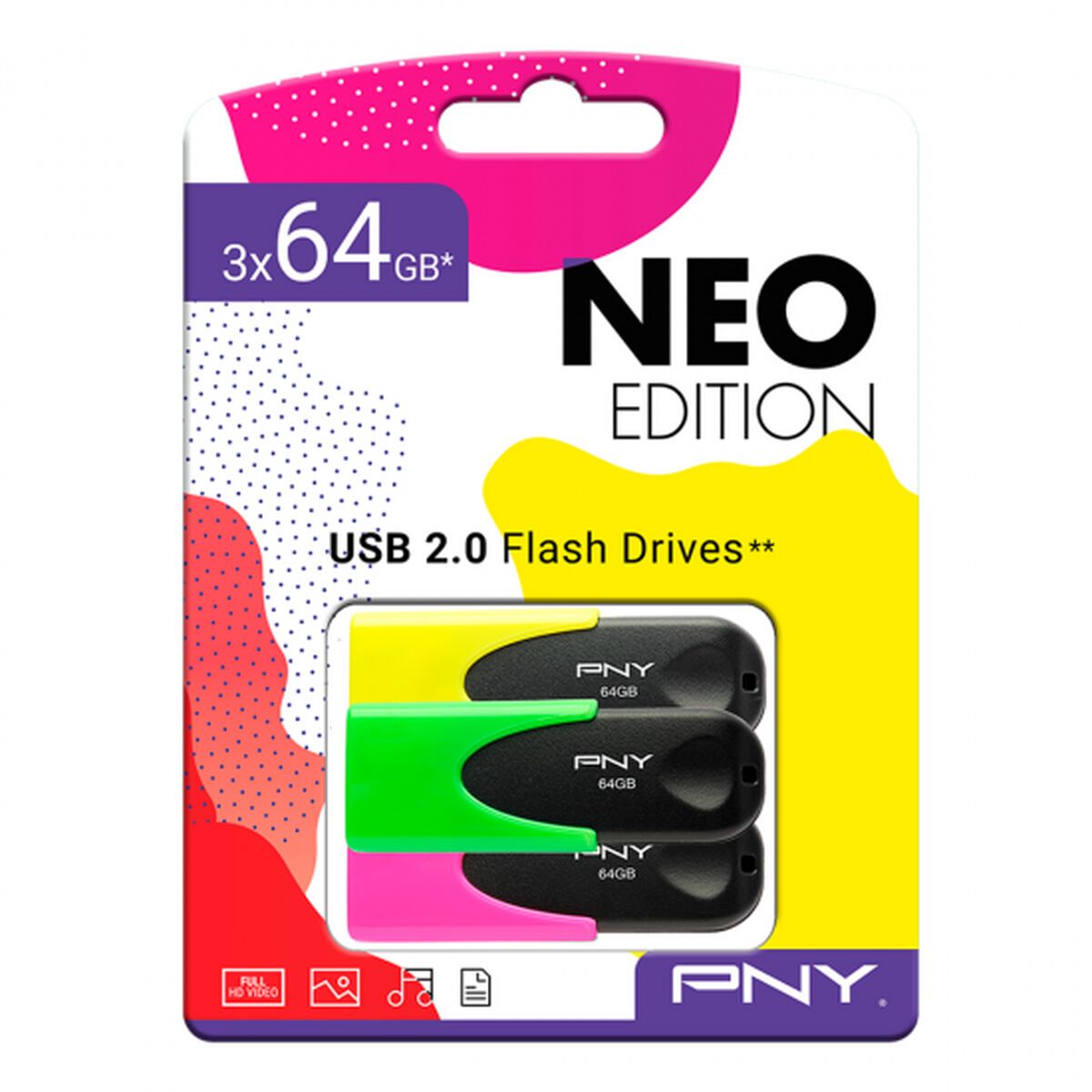 USB Pendrive PNY 64GB (3 uds)