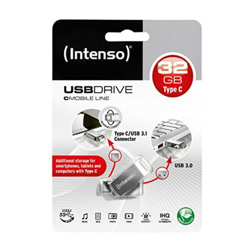 USB Pendrive INTENSO 3536480 32GB Silver 32GB USB Pendrive