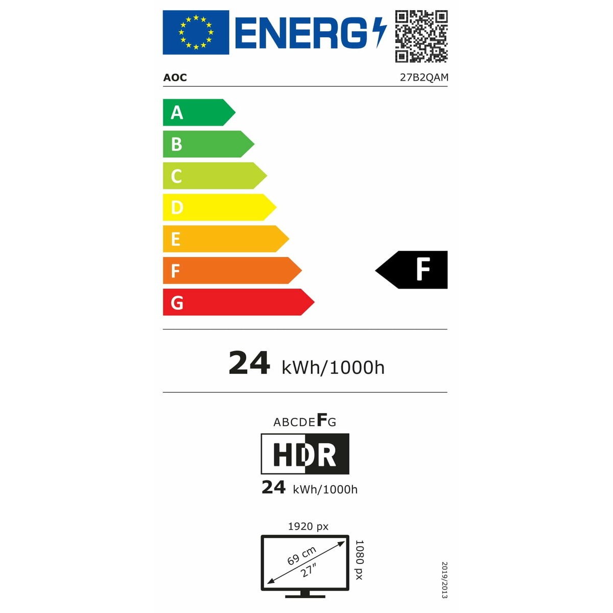 Full HD Monitor AOC 27B2QAM 27" LED VA Flicker free