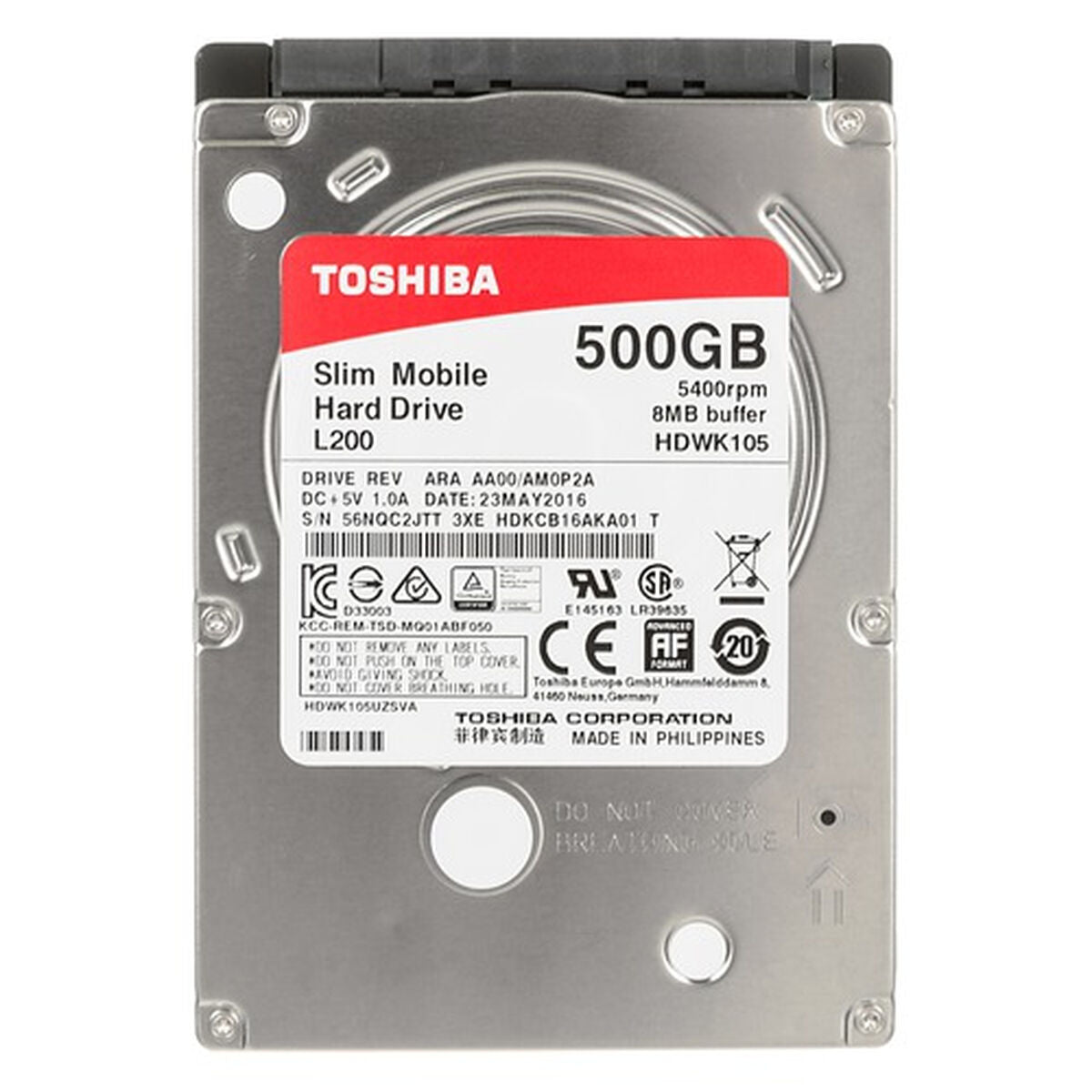 Hard drive Toshiba HDKCB16ZKA01T 500 GB 2.5"