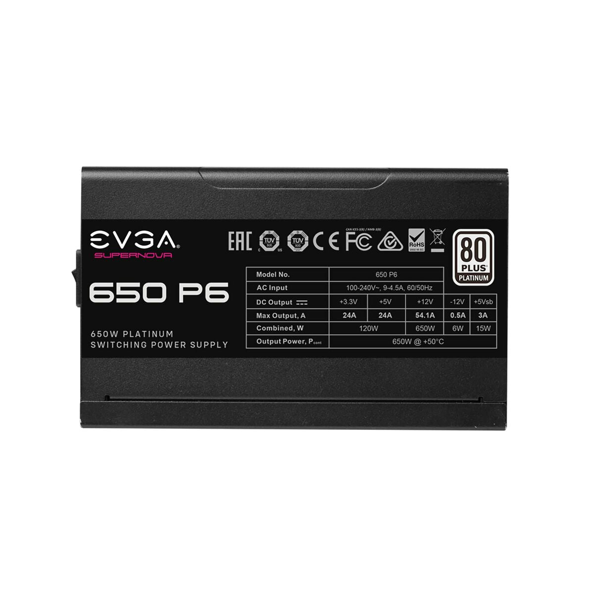 Stromquelle Evga Supernova 650 P6 Schwarz 650 W Modular