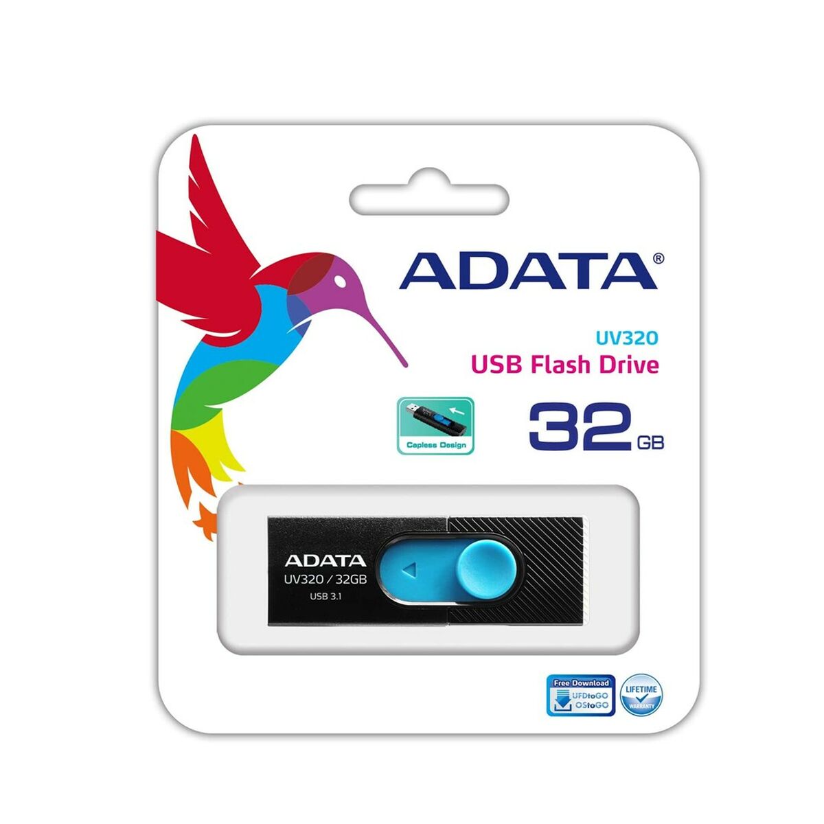 USB Pendrive Adata UV320 Black Black/Blue 32GB