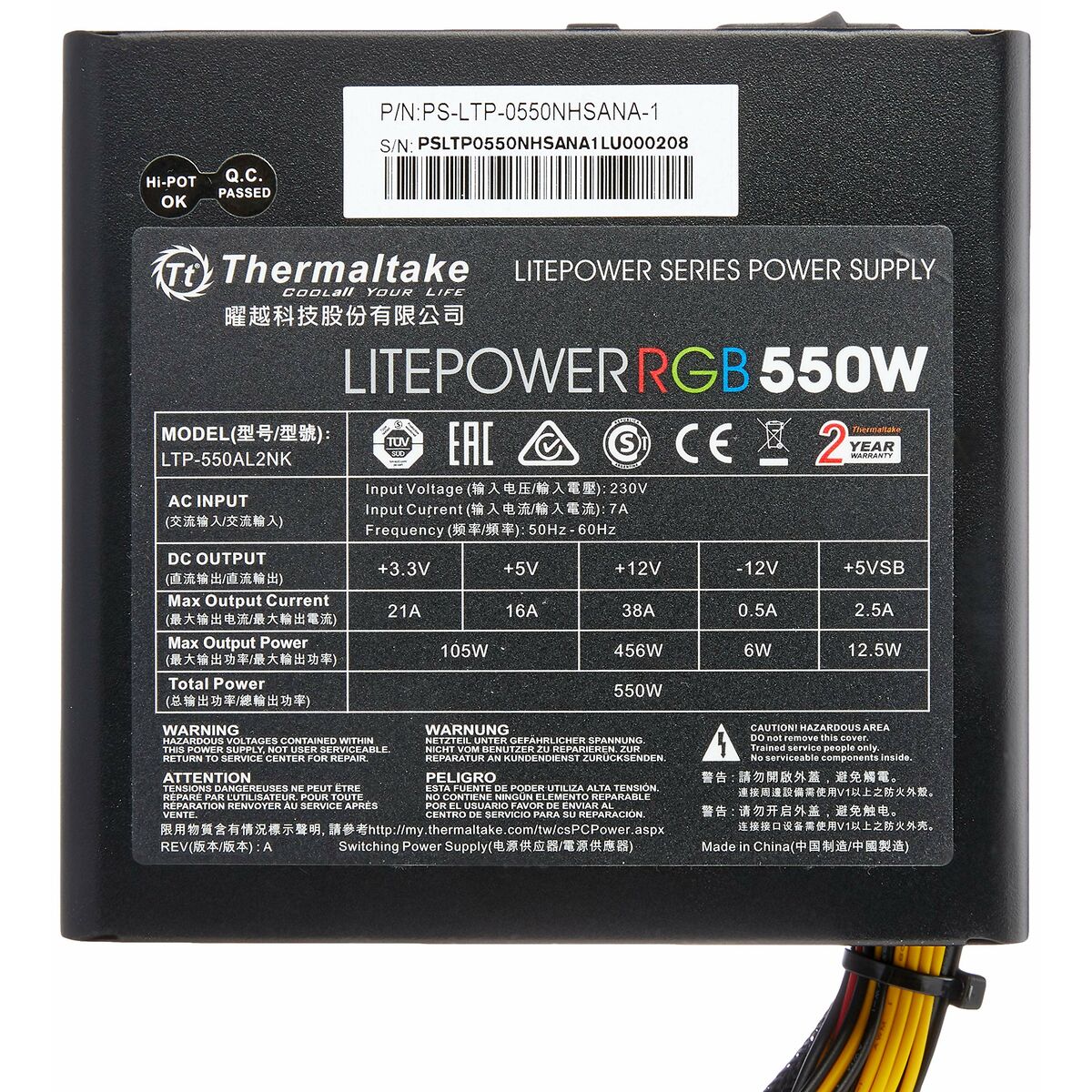 Power source THERMALTAKE PS-LTP-0550NHSANE-1 ATX 550 W