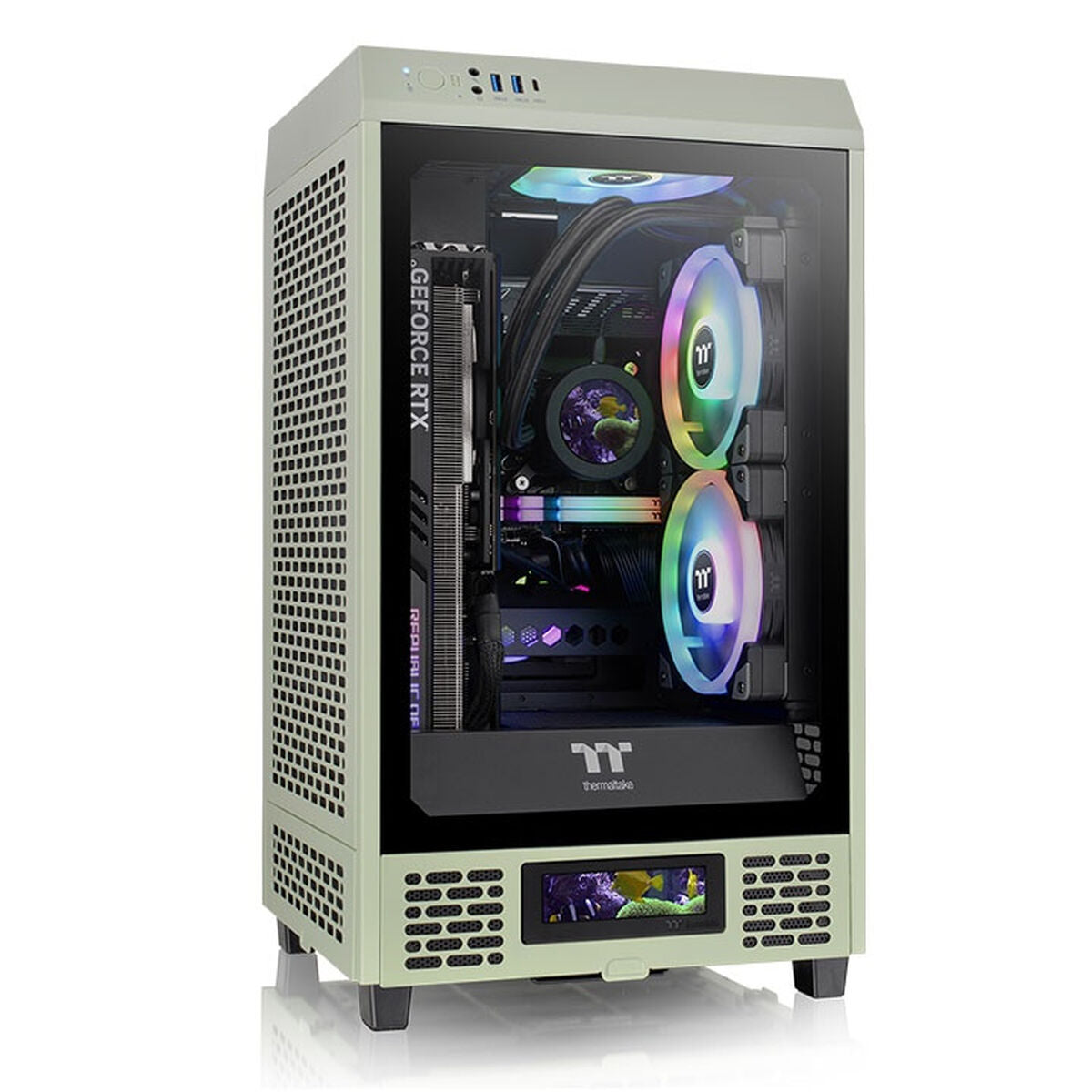 ATX semi-tower case THERMALTAKE Tower 200 black green