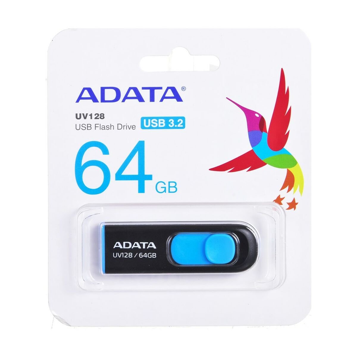 USB Pendrive Adata 64GB DashDrive UV128 Blau Schwarz 64 GB