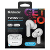 Bluetooth in-ear headset Defender TWINS 903 white colorful