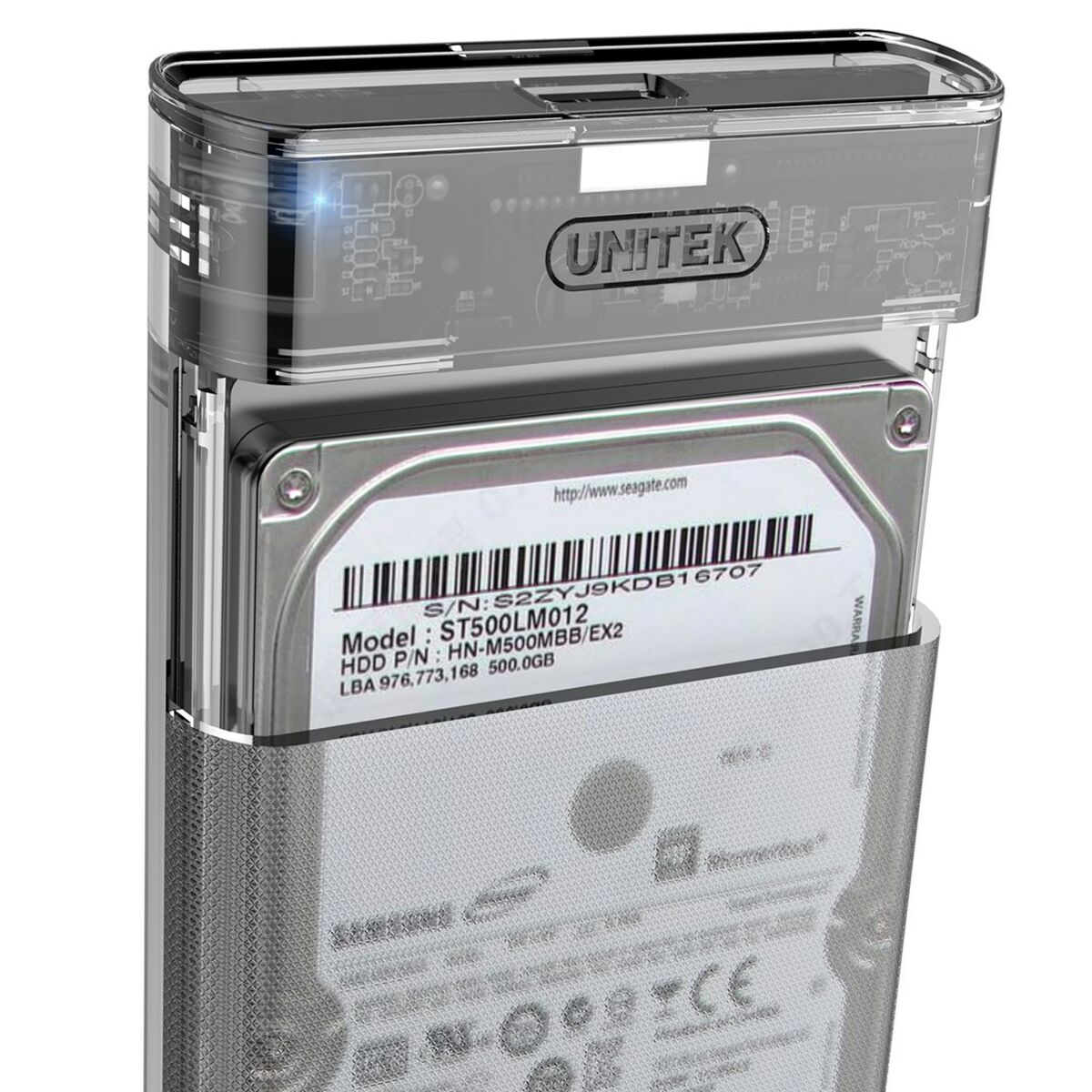 Externe Box Unitek S1103A Grau Durchsichtig 2,5"