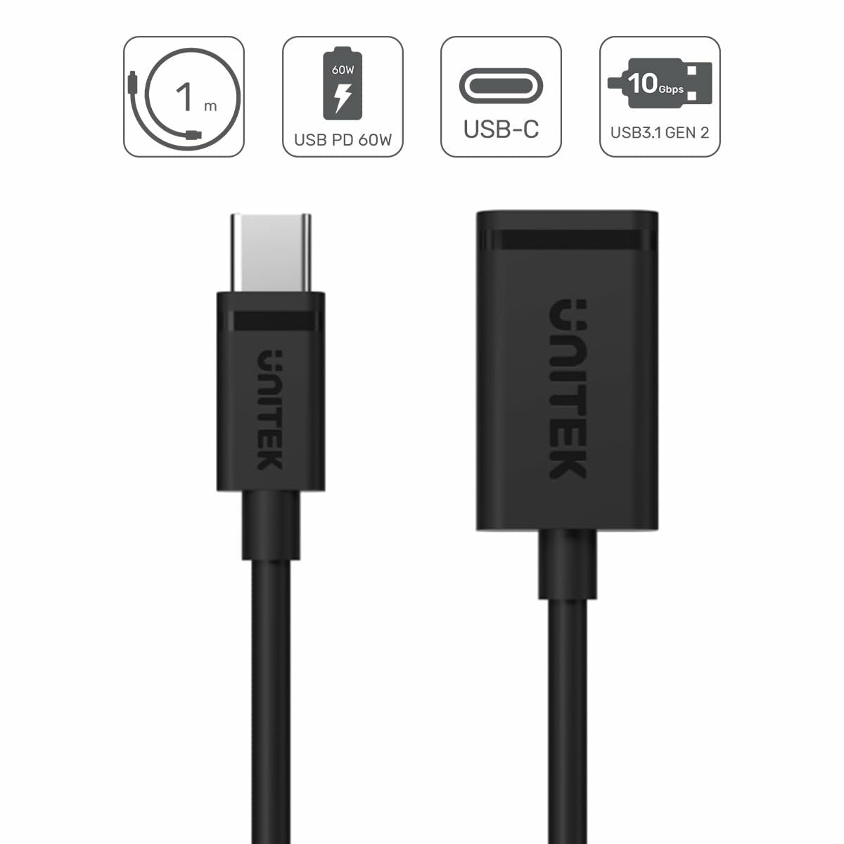 USB-C-Kabel auf USB Unitek C476BK-1M 1 m