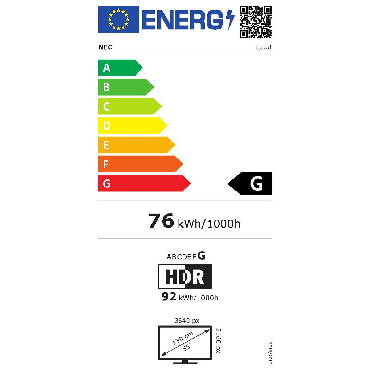 TV LCD NEC 60005054 4K Ultra HD 54.6" LED IPS D-LED LCD