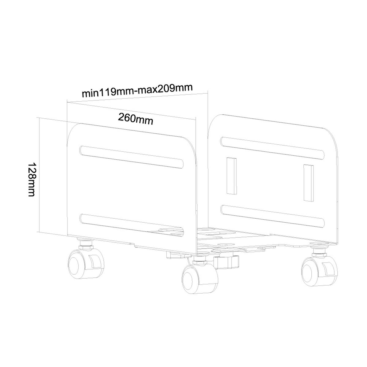 CPU support with wheels Neomounts CPU-M100BLACK