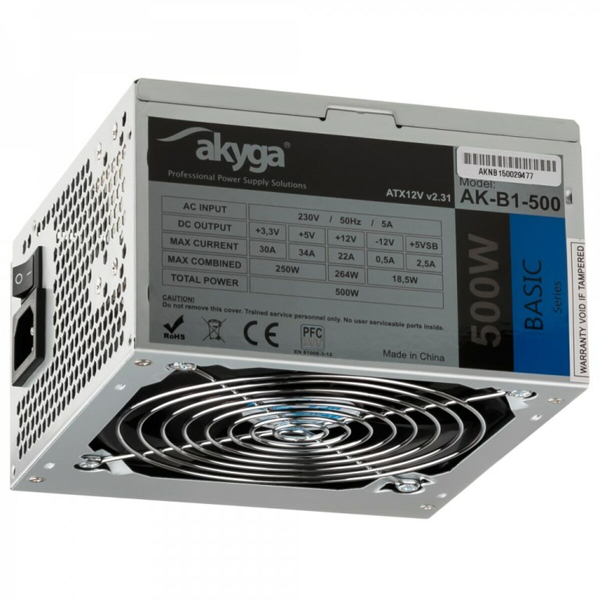 Power source Akyga AK-B1-500 500W RoHS CE Wired ATX