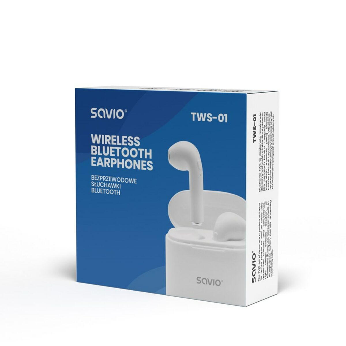 Bluetooth in-ear headset Savio TWS-01 white