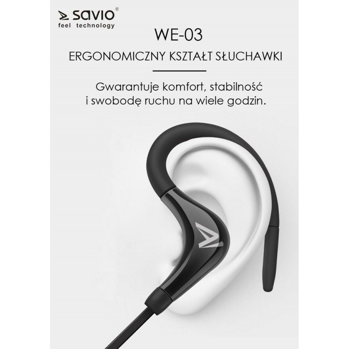 Bluetooth headphones sport Savio WE-03 black