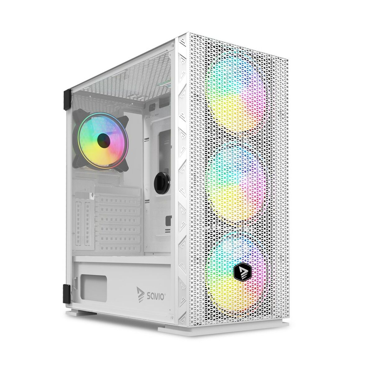 ATX Semi-Tower Case Savio RAPTOR WHITE X1 Black Colorful