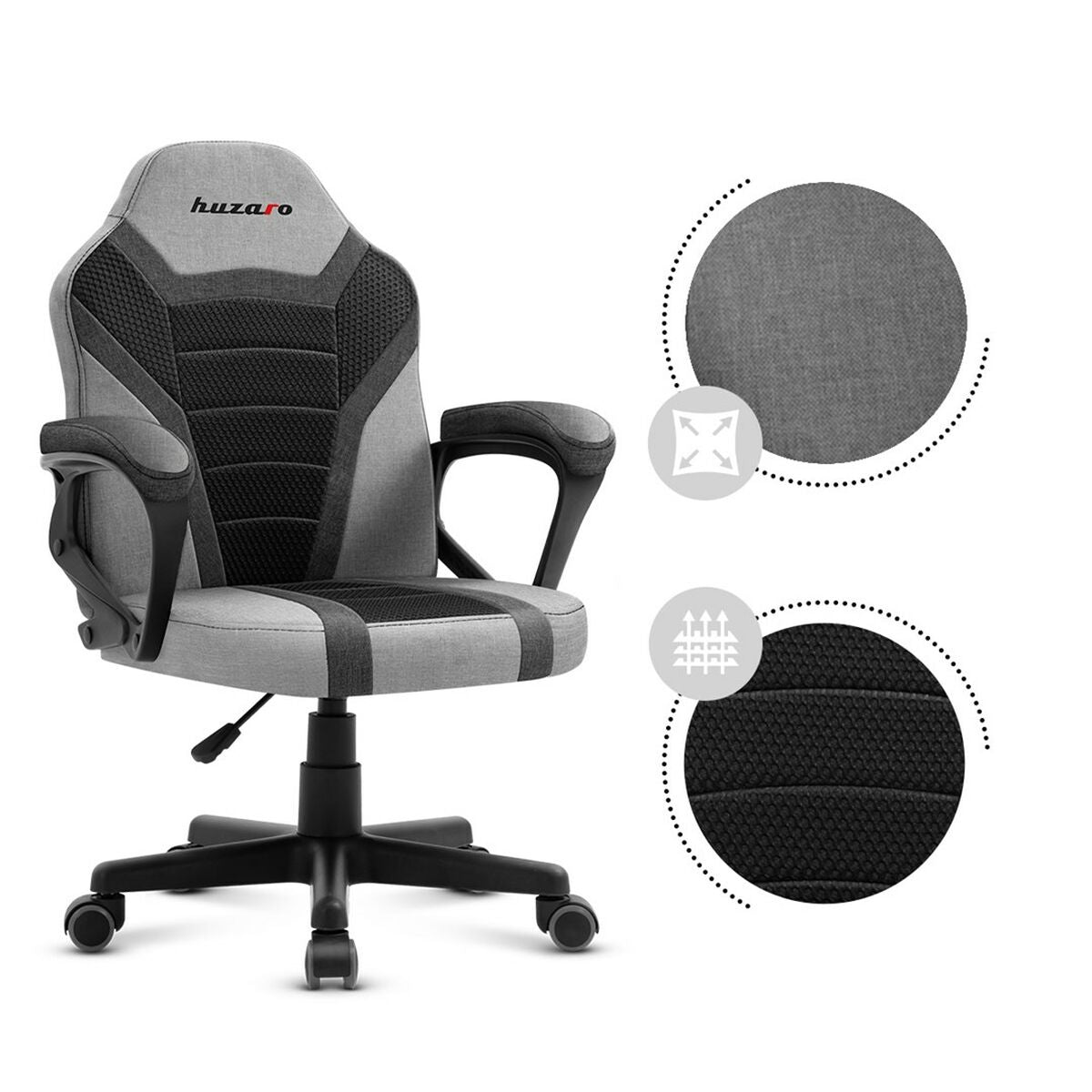 Gaming chair Huzaro Ranger 1.0 Gray Mesh Black/Grey