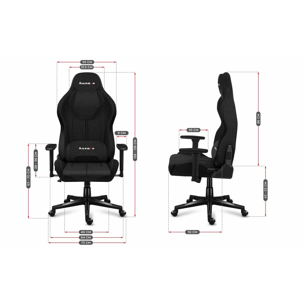 Gaming chair Huzaro HZ-Force 7.9 Black Mesh Black